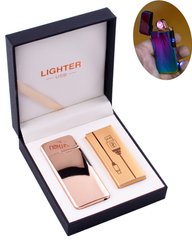Електроімпульсна запальничка в подарунковій коробці LIGHTER (USB) HL-122 Gold HL-122-Gold фото
