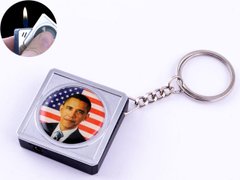 Зажигалка карманная-брелок квадрат Барак Обама №2312-7 №2312-7 фото