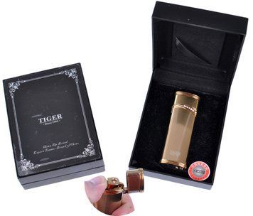 Запальничка подарункова Tiger (Турбо полум'я) №3567 Gold 460327830 фото