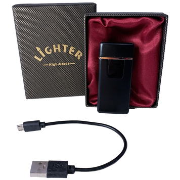 Подарункова електронна USB-запальничка з вольфрамовою спіраллю Lighter High-Grade HL-482-1 Blаck HL-482-1 Blаck фото