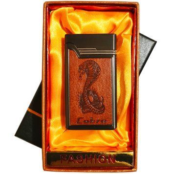 🔥 Газовая зажигалка Cobra Leather Style D718 D718 фото