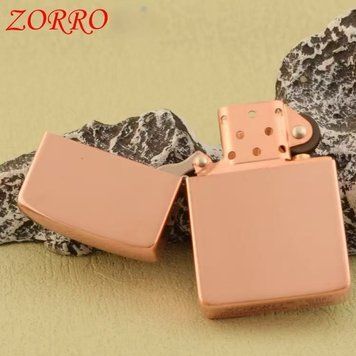 Запальничка бензинова металева ZORRO Класика (Rose Gold, Матова, Чиста) HL-876  HL-876  фото