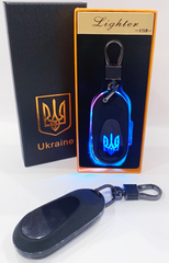 Электрическая зажигалка - брелок Украина (с USB-зарядкой и подсветкой⚡️) HL-474 Black mate HL-474 Black-mate фото