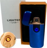 Сенсорна USB Запальничка ⚡️ (спіраль розжарювання) USB LIGHTER HL-519 BLUE HL-519-BLUE фото