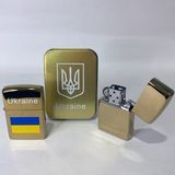 Зажигалка бензиновая в подарочной коробке Флаг Украины 🇺🇦 HL-329А Золото HL-329А Золото фото