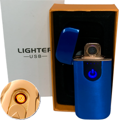 Сенсорна USB Запальничка ⚡️ (спіраль розжарювання) USB LIGHTER HL-519 BLUE HL-519-BLUE фото