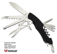 Складной туристический нож Traveler 12в1, 9.5см (240шт/ящ) 5011LG5 black 5011LG5 black фото