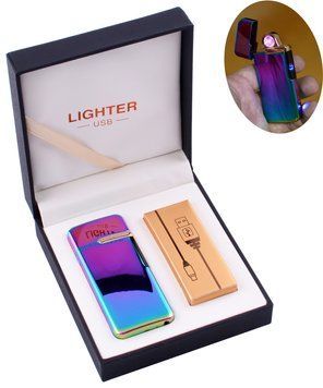 Электроимпульсная зажигалка в подарочной коробке LIGHTER (USB) HL-122 Хамелеон HL-122-Хамелеон фото