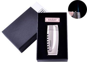 Зажигалка в подарочной коробке HASAT (Острое пламя) №4311 Silver №4311 Silver фото