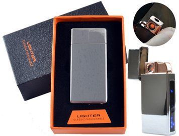 USB - Газовая Зажигалка (Острое пламя + спираль накаливания) индикатор заряда HL-250 Silver ice HL-250-Silver-ice фото