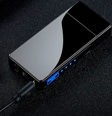USB - Газова Запальничка (Гостре полум'я + спіраль розжарювання) індикатор заряду HL-250 Silver ice HL-250-Silver-ice фото