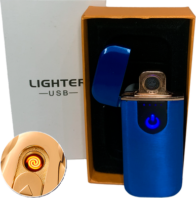 Сенсорная USB Зажигалка ⚡️ (спираль накаливания) USB LIGHTER HL-519 BLUE HL-519-BLUE фото