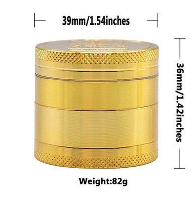Металевий гріндер 4-секційний &laquo;GOLD&raquo; &mdash; 39&times;36 мм K-82 K-82 фото