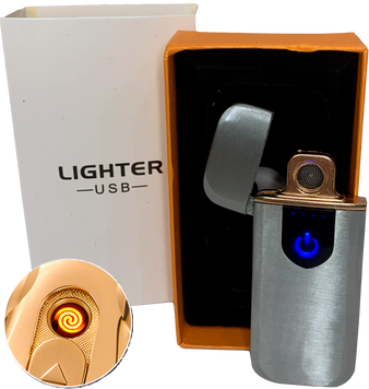 Сенсорная USB Зажигалка ⚡️ (спираль накаливания) USB LIGHTER HL-519 Silver HL-519-Silver фото