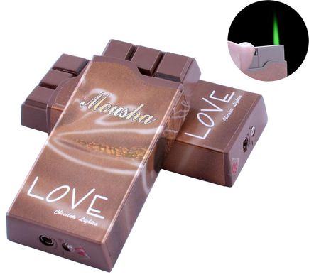 Зажигалка карманная Шоколад Love (Турбо пламя) №2376-1 460328000 фото