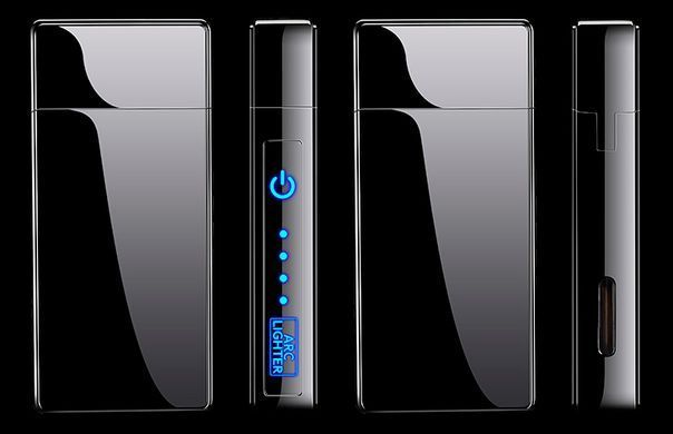 USB - Газовая Зажигалка (Острое пламя + спираль накаливания) индикатор заряда HL-250 Black ice HL-250-Black-ice фото