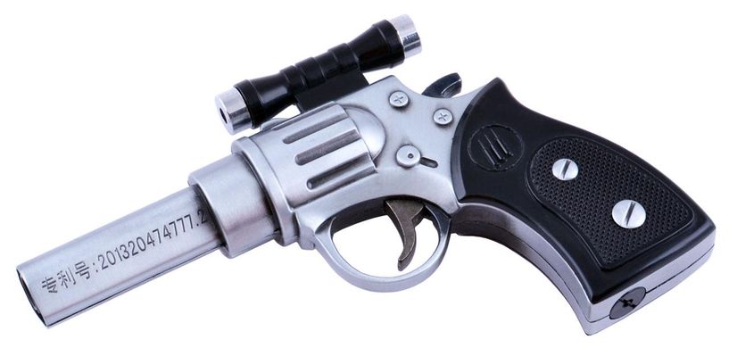 Зажигалка газовая Револьвер с лазером (Острое пламя 🚀) 4428 Металл 4428 Метал фото
