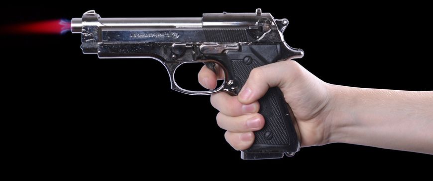 Зажигалка сувенирная Пистолет М-9 (Турбо пламя) XT-3132 XT-3132 фото