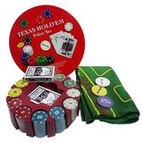 Покерный набор на 240 фишек с номиналом в круглой металлической упаковке №240T 240T фото