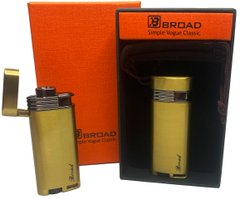 Креативна запальничка вітрозахисна в подарунковій коробці 🎁(Турбо полум'я🚀) BROAD HL-405 Gold HL-405-Gold фото