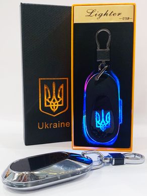 Электрическая зажигалка - брелок Украина (с USB-зарядкой и подсветкой⚡️) HL-474 Silver HL-474-Silver фото