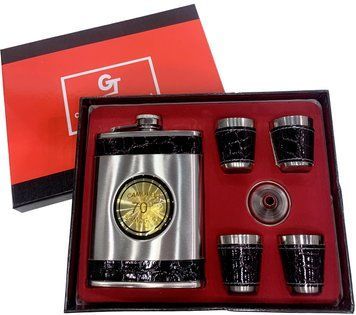 Подарочный набор 6в1 фляга, рюмки, лейка "Самогон 70 &deg;" GT-199 Black GT-199-Black фото