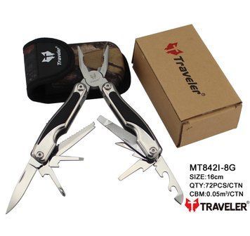 Мультиинструмент Мультитул Traveler 16см (72шт/ящ) MT842I-8G Черный MT842-1-чорний фото