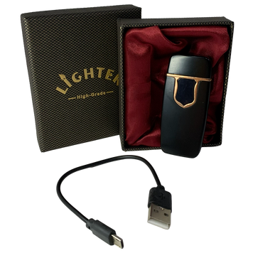 Подарункова електронна USB-запальничка з вольфрамовою спіраллю Lighter High-Grade HL-481-1 Black HL-481-1 Black фото