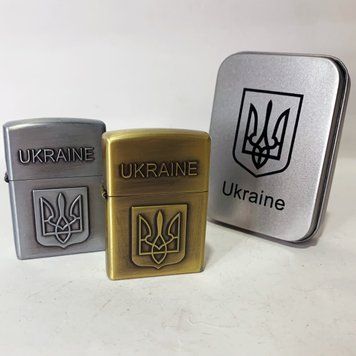 Запальничка бензинова в подарунковій коробці Герб України 🇺🇦 HL-339 HL-339 фото