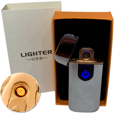 Сенсорная USB Зажигалка ⚡️ (спираль накаливания) USB LIGHTER HL-520 Silver HL-520-Silver фото