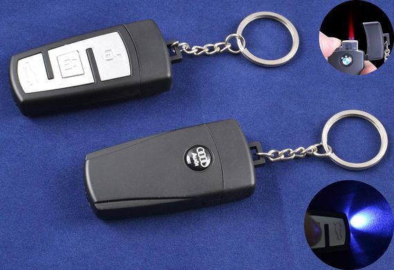 Запальничка-брелок ключ від авто Audi (Турбо полум'я, Ліхтарик) №4161-4 708005894 фото