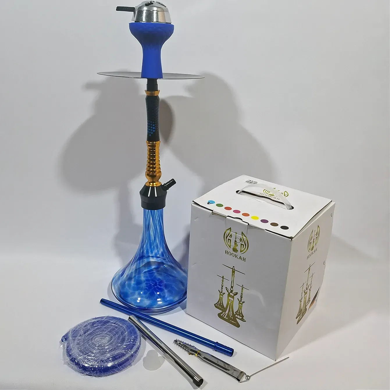 Кальян повний комплект HOOKAH 48 см синій золото