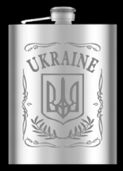 Фляга из нержавеюшей стали (256мл/ 9oz.) UKRAINE 🇺🇦 WKL-024 WKL-024 фото