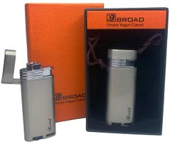 Креативная ветрозащитная зажигалка в подарочной коробке 🎁(Турбо пламя🚀) BROAD HL-405 Silver HL-405-Silver фото