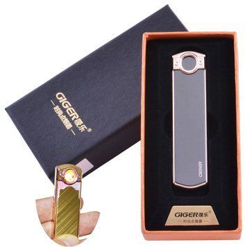 USB зажигалка в подарочной упаковке Lighter (Спираль накаливания) №HL-60 Black 955743055 фото