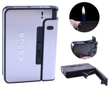 Портсигар на 10 сигарет із вбудованою запальничкою FOCUS XT-4938 Silver XT-4938-Silver фото