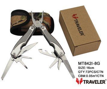 Мультиинструмент Мультитул Traveler 16см (72шт/ящ) MT842I-8G Серый MT842-1-сірий фото