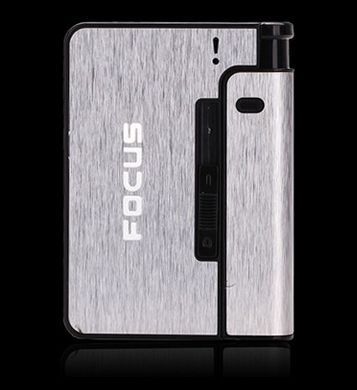 Портсигар на 10 сигарет со встроенной зажигалкой FOCUS XT-4938 Silver XT-4938-Silver фото