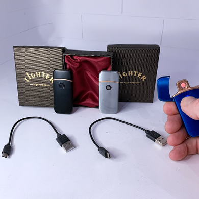 Подарункова електронна USB-запальничка з вольфрамовою спіраллю Lighter High-Grade HL-480-1 Blue HL-480-1 Blue фото