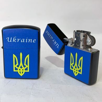 Зажигалка бензиновая в подарочной коробке Герб Украины 🇺🇦 HL-340 HL-340 фото