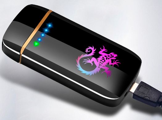 Дугова електроімпульсна USB запальничка ⚡️Україна (індикатор заряду🔋) HL-452 Black HL-452-black фото
