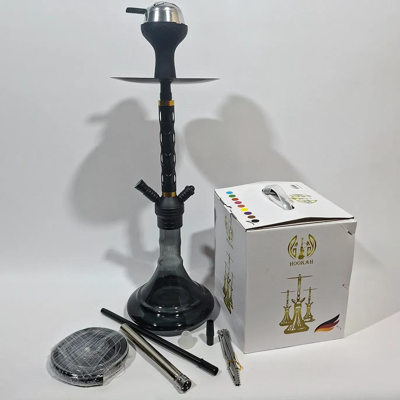 Кальян полный комплект HOOKAH 47 см черный золото