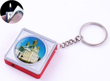 Зажигалка карманная-брелок квадрат Собор №2312-12 №2312-12 фото