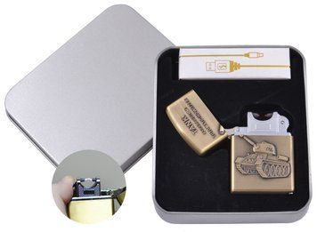 Электроимпульсная зажигалка в подарочной упаковке Танк (USB) XT-4886-4 XT-4886-4 фото