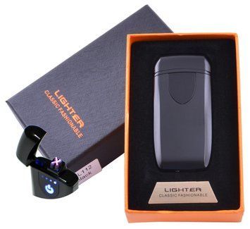 Электроимпульсная зажигалка в подарочной коробке Lighter №HL-112 Black 1137144164 фото