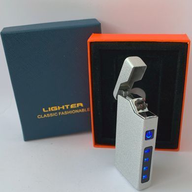 Електрична USB-запальничка з подвійною дугою ⚡⚡HL-645 Silver HL-645 Silver фото