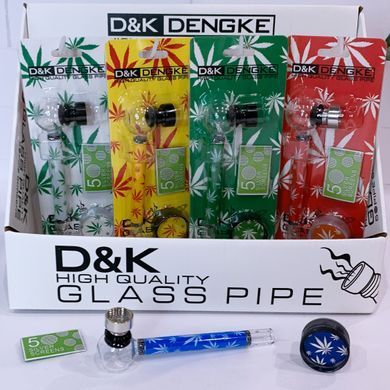 Стеклянная курительная трубка D&K DENGKE с сетками и гриндером DK-8319WA DK-8319WA фото