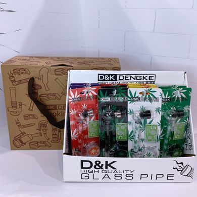 Стеклянная курительная трубка D&K DENGKE с сетками и гриндером DK-8319WA DK-8319WA фото