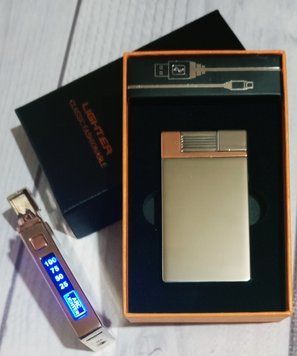 Электронная зажигалка сенсорная⚡️индукционная двухдуговая⚡️(в изысканной подарочной коробке🎁) D339-2 D339-2 фото