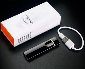 Сенсорная USB Зажигалка ⚡️ (спираль накаливания) LIGHTER HL-521 Black HL-521 Black фото